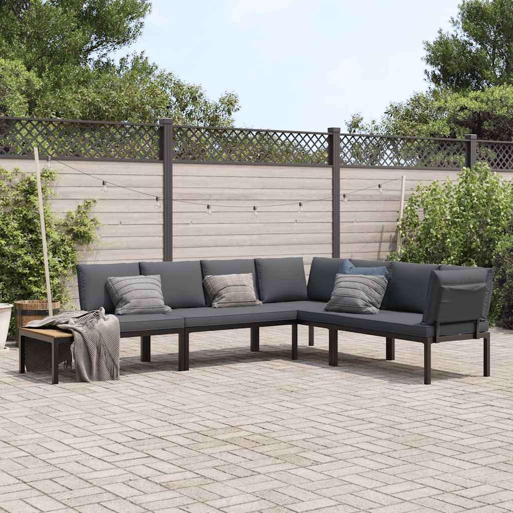 4-dijelni set vrtnih sofa s jastucima crni aluminijski