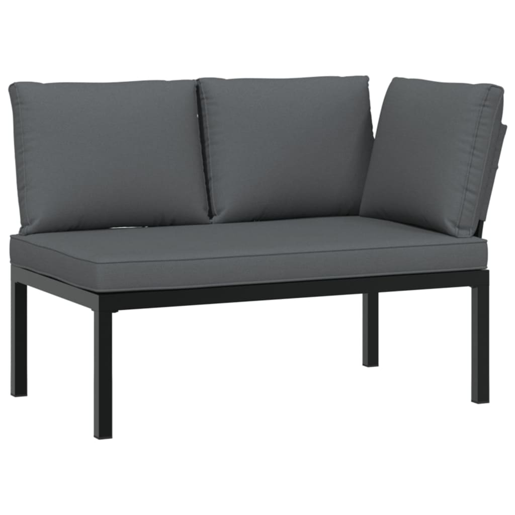 2-dijelni set vrtnih sofa s jastucima crni aluminijski