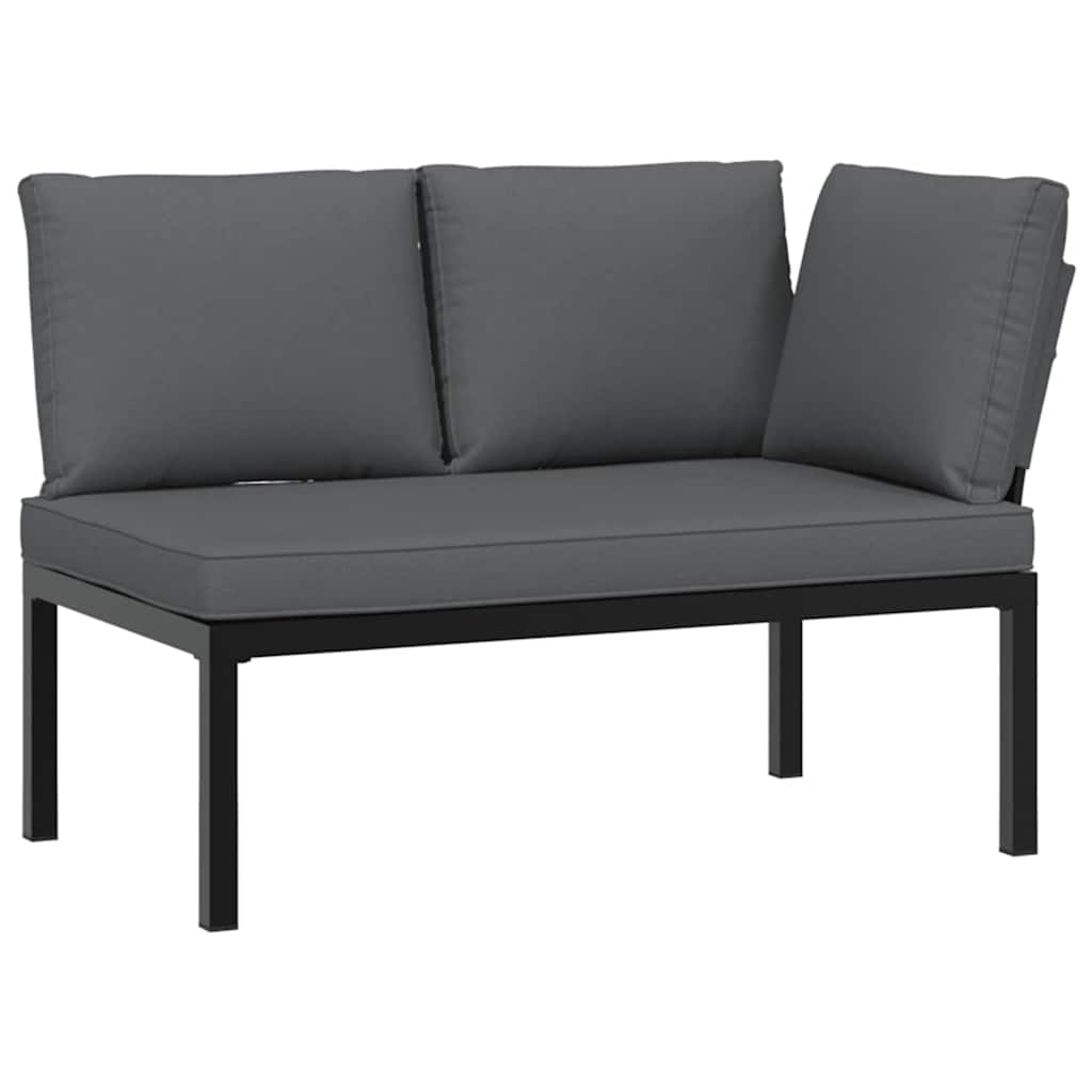 5-dijelni set vrtnih sofa s jastucima crni aluminijski