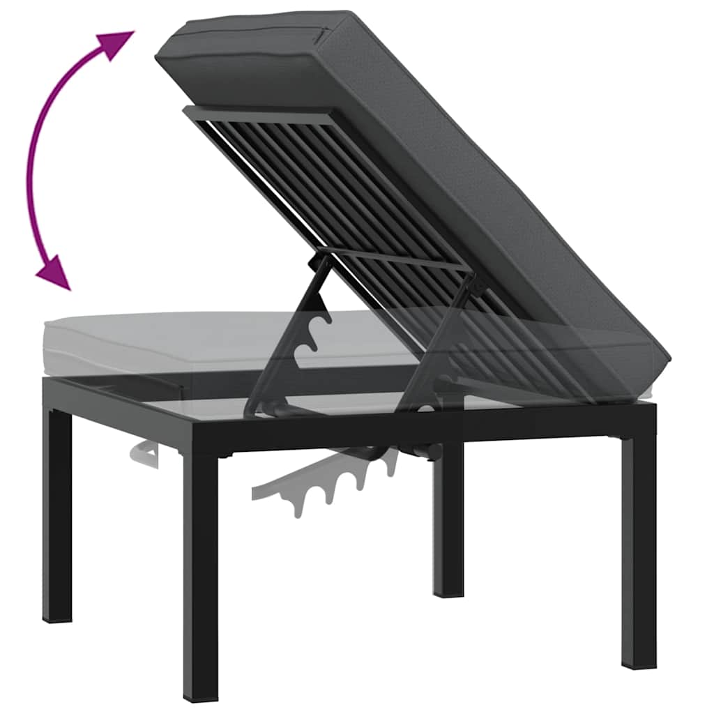 5-dijelni set vrtnih sofa s jastucima crni aluminijski