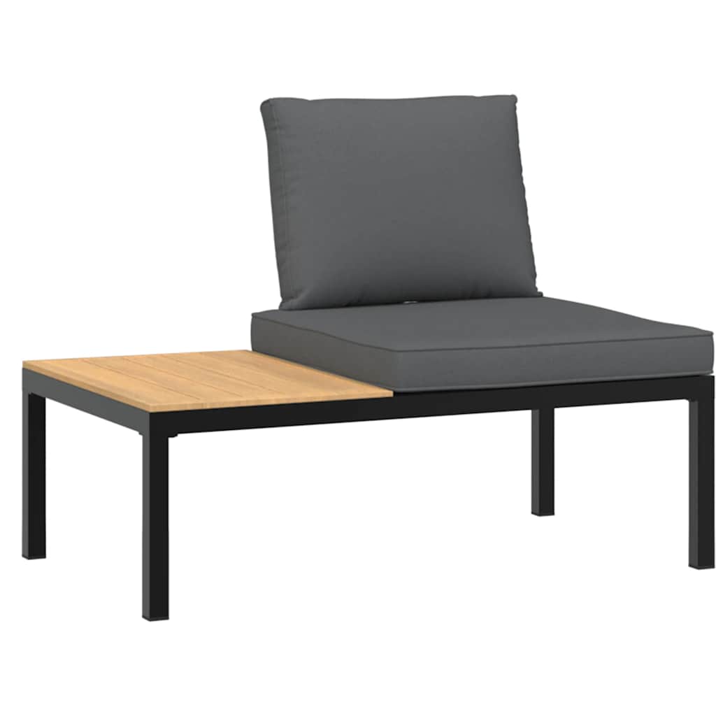 5-dijelni set vrtnih sofa s jastucima crni aluminijski