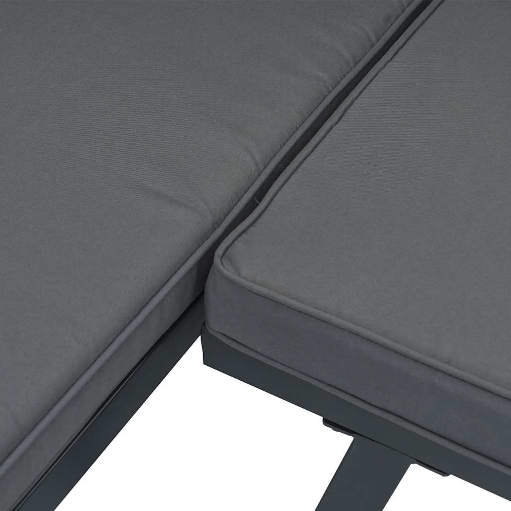 2-dijelni set vrtnih sofa s jastucima crni aluminijski