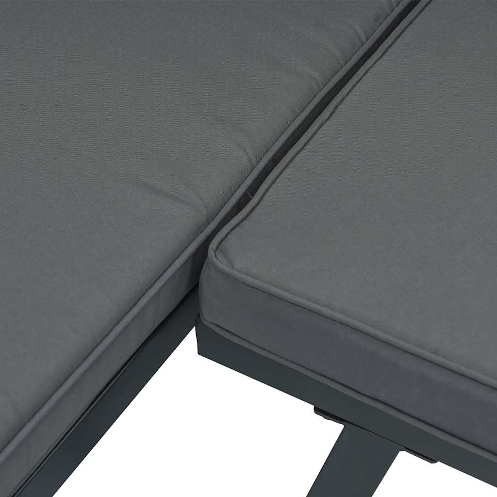 2-dijelni set vrtnih sofa s jastucima crni aluminijski