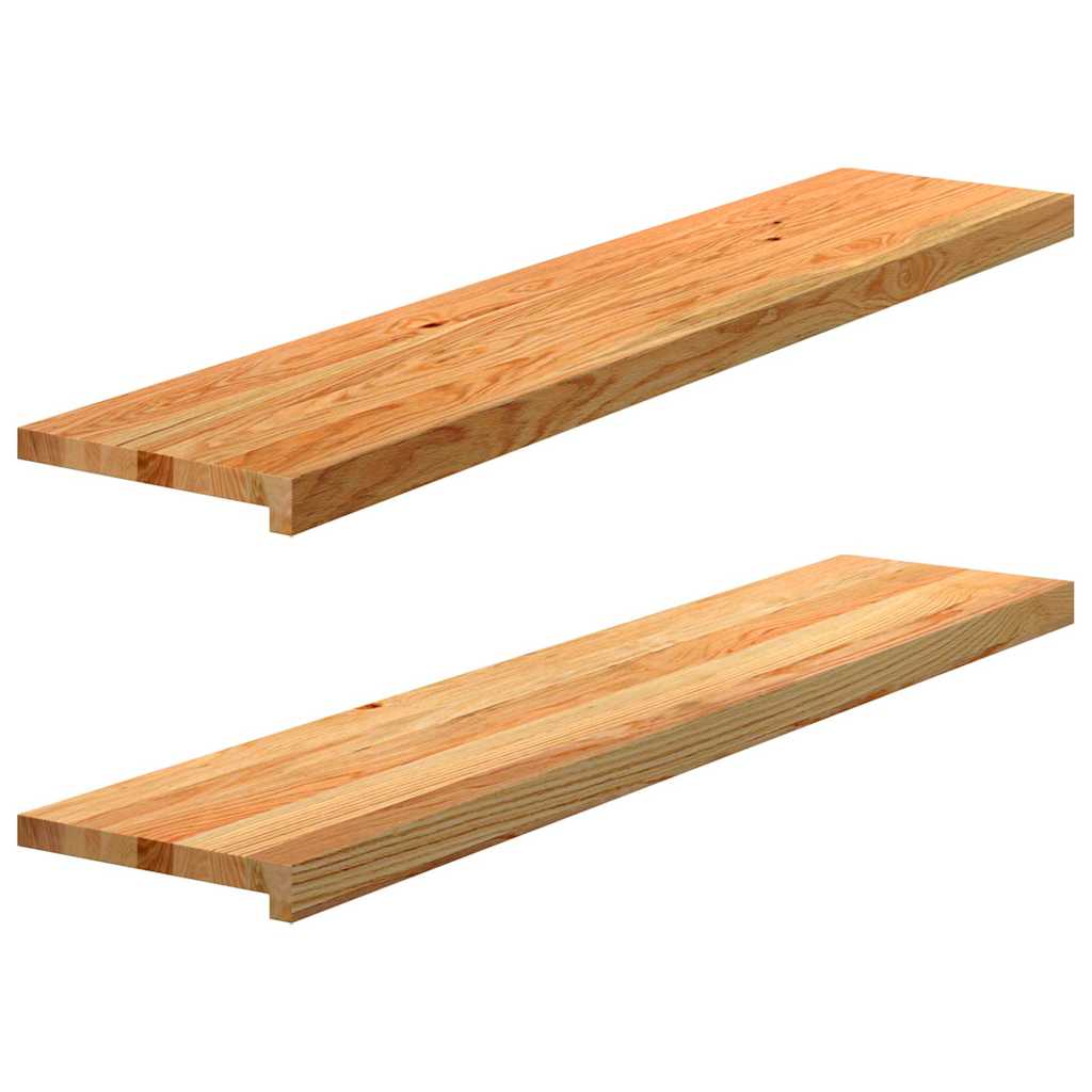 Gazišta stepenice 2 kom svjetlosmeđi 120x30x2 cm masivna hrast