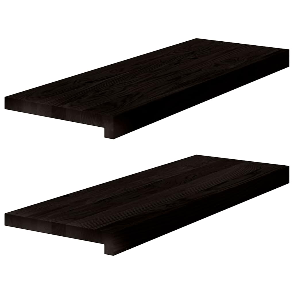 Gazišta stepenice 2 kom tamnosmeđi 70x30x2 cm masivna hrast