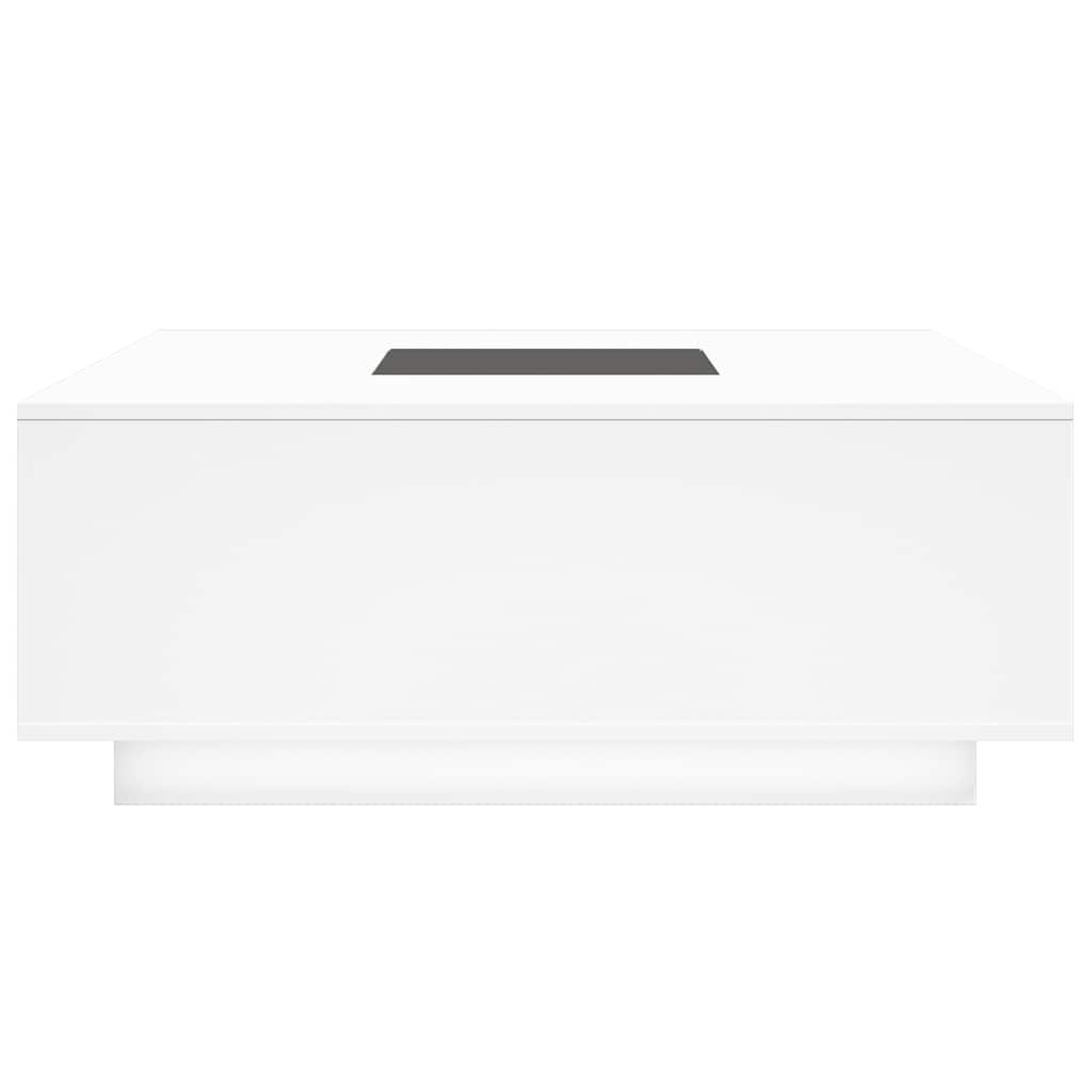Stolić za kavu s beskonačnim LED svjetlima bijeli 100x100x40 cm