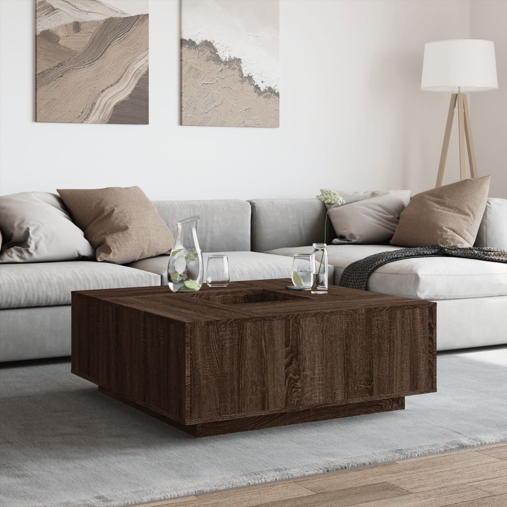 Stolić za kavu boja hrasta 100x100x40 cm konstruirano drvo