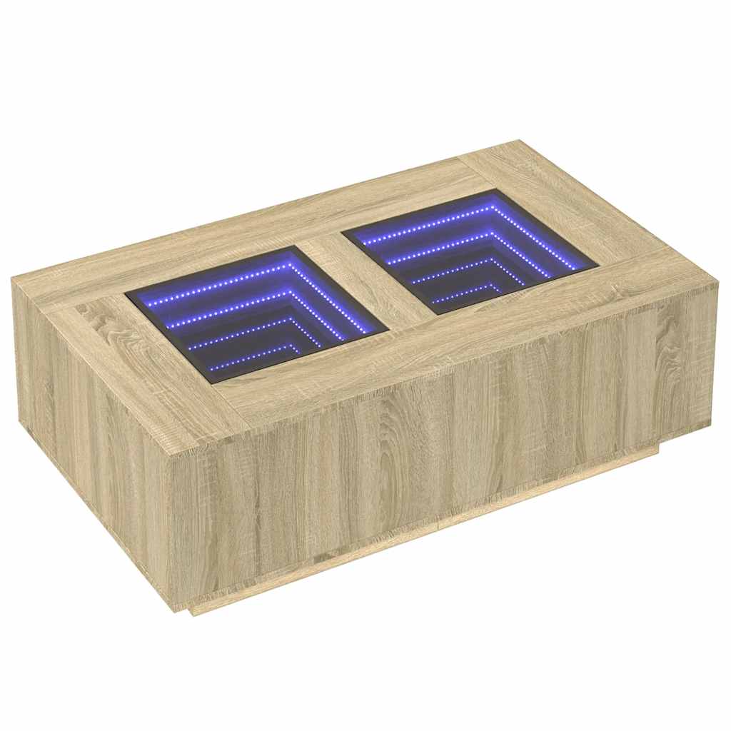 Stolić s beskonačnim LED svjetlima boja hrasta 116x69x40 cm