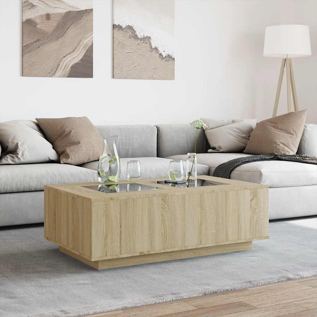 Stolić s beskonačnim LED svjetlima boja hrasta 116x69x40 cm