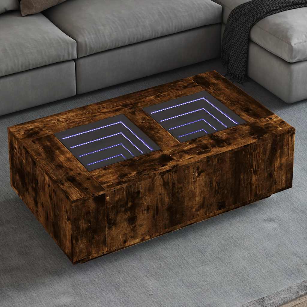 Stolić s beskonačnim LED svjetlima boja hrasta 116x69x40 cm