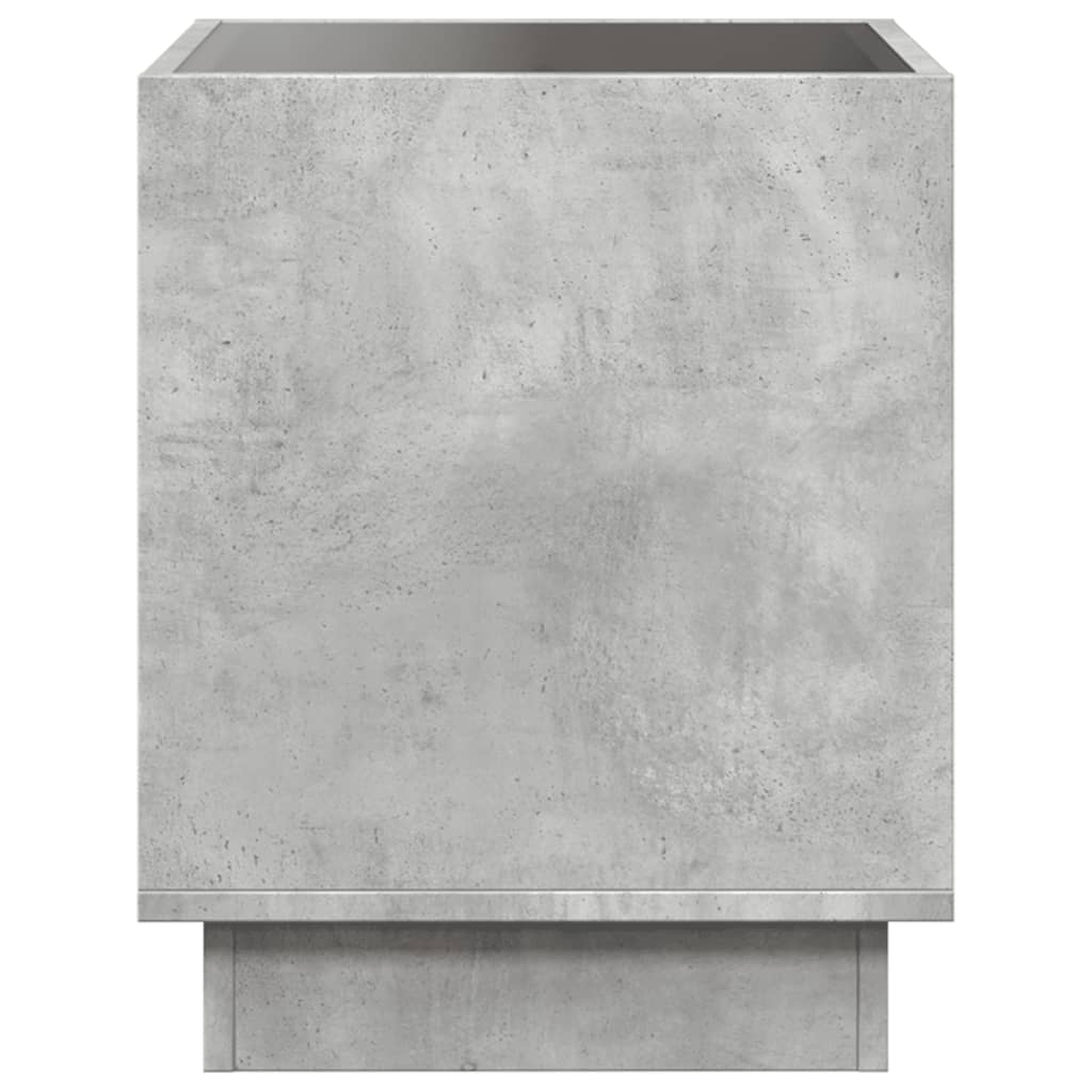 Noćni ormarić s beskonačnim LED siva boja betona 40x40x50 cm