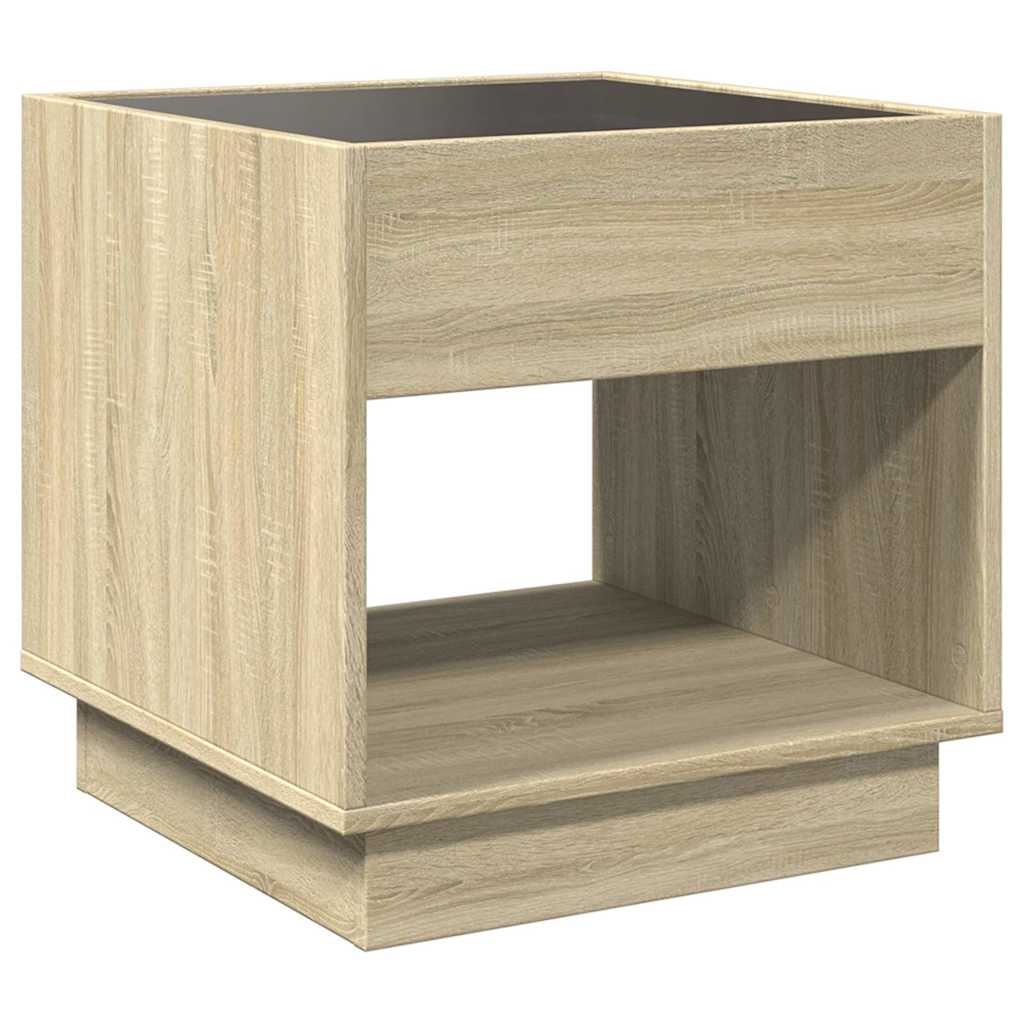 Noćni ormarić s beskonačnim LED boja hrasta sonome 50x50x50 cm