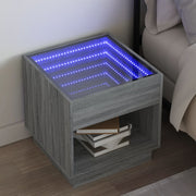 Noćni ormarić s beskonačnim LED boja hrasta 50x50x50 cm