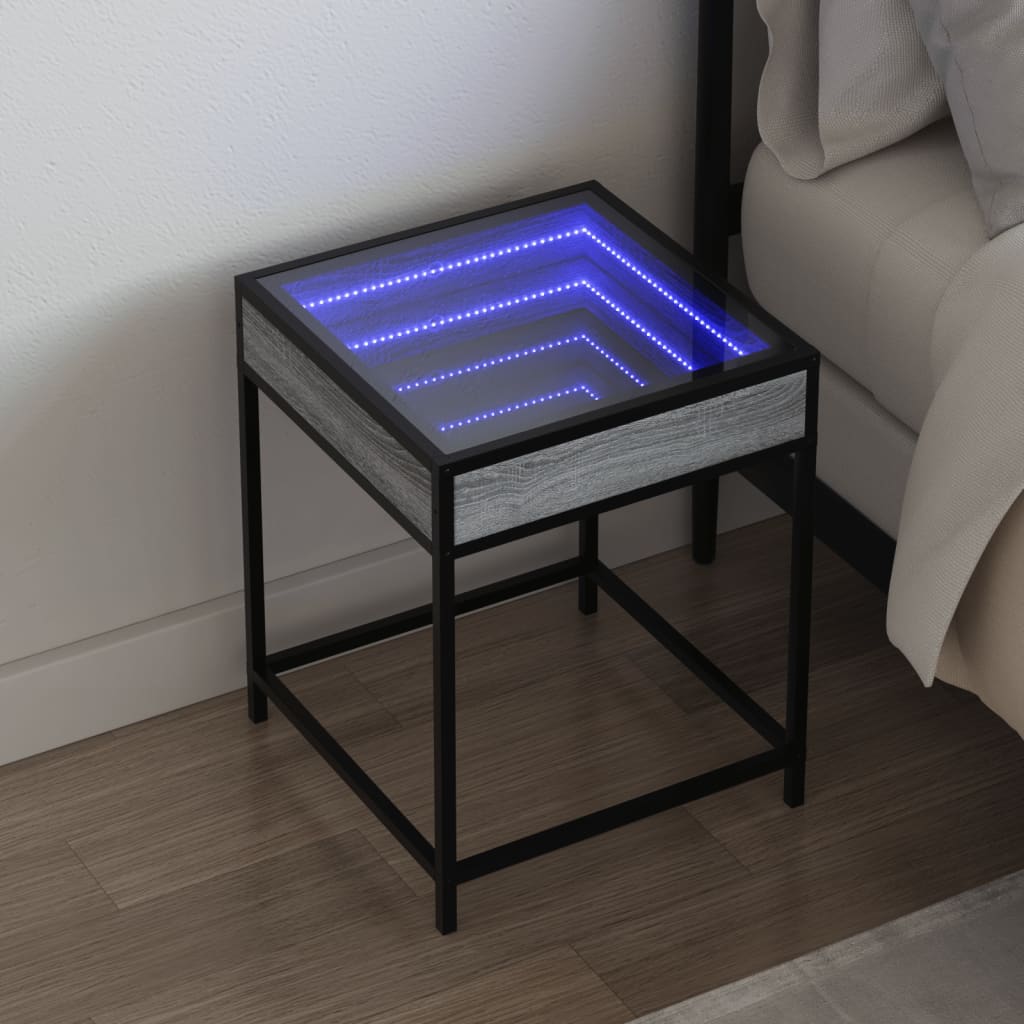 Noćni ormarić s beskonačnim LED boja hrasta 40 x 40 x 51 cm