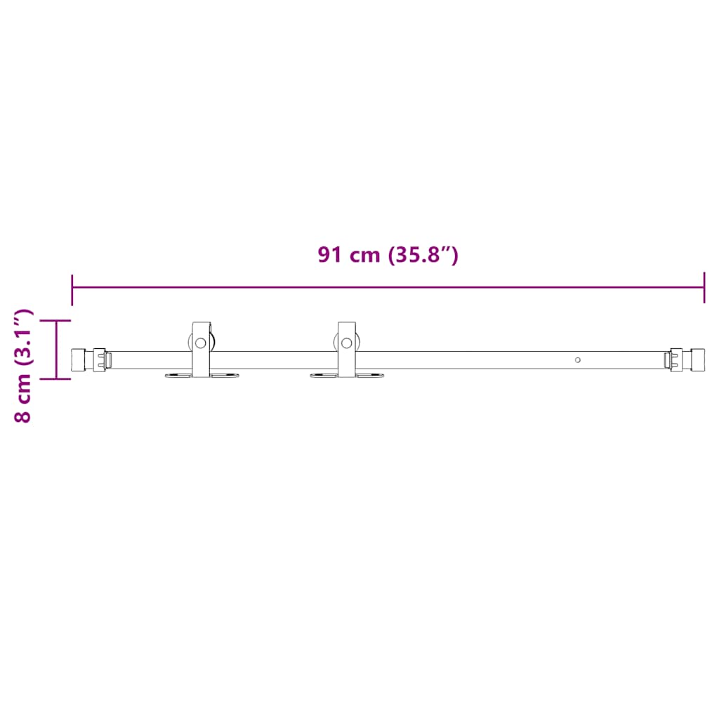 Komplet kliznih vrata ormarića 91 cm ugljični čelik
