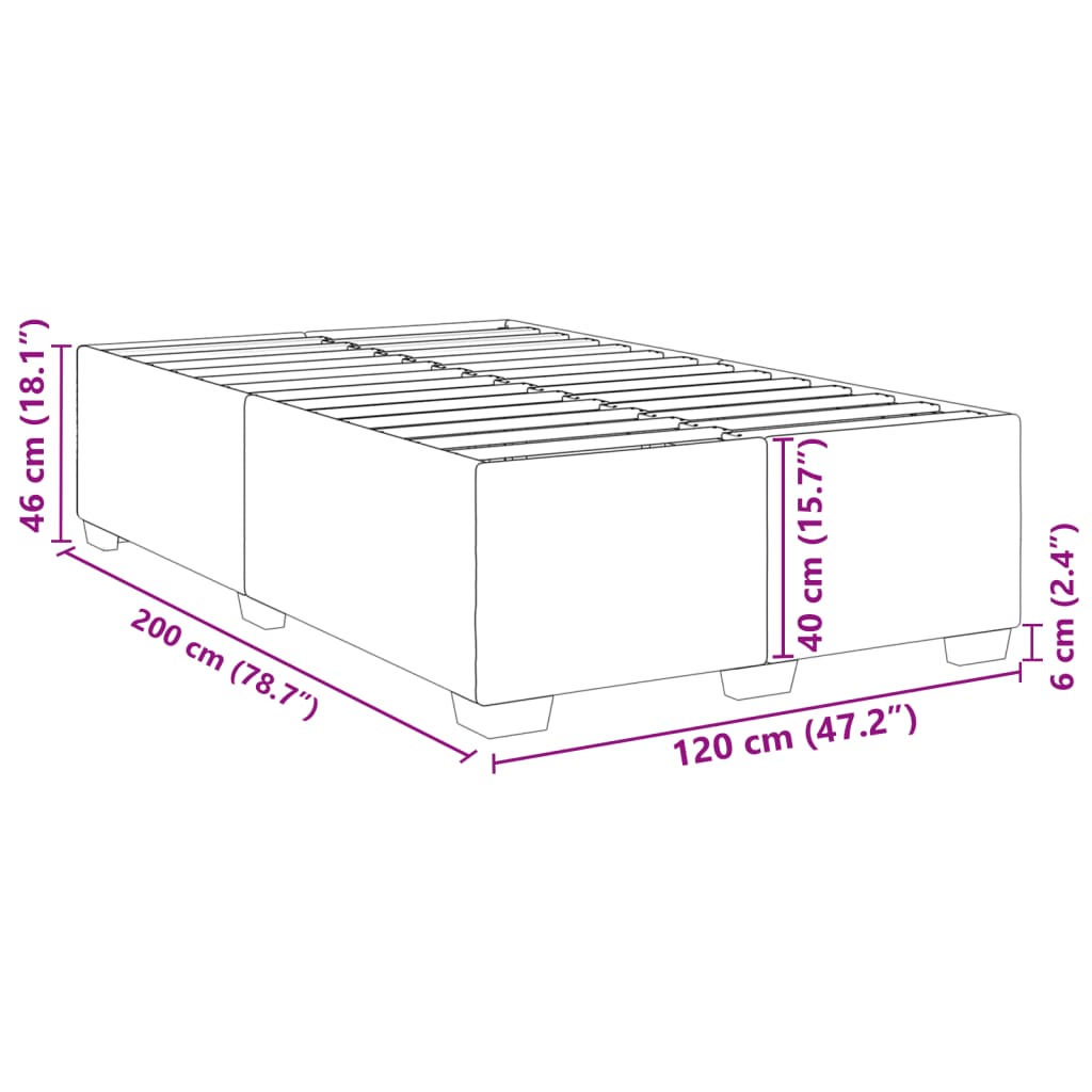 Okvir za krevet crni 120 x 200 cm od umjetne kože