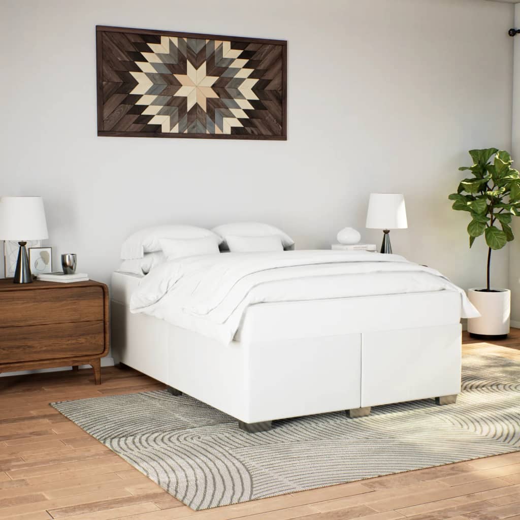 Okvir za krevet bijela 140x200 cm od umjetne kože