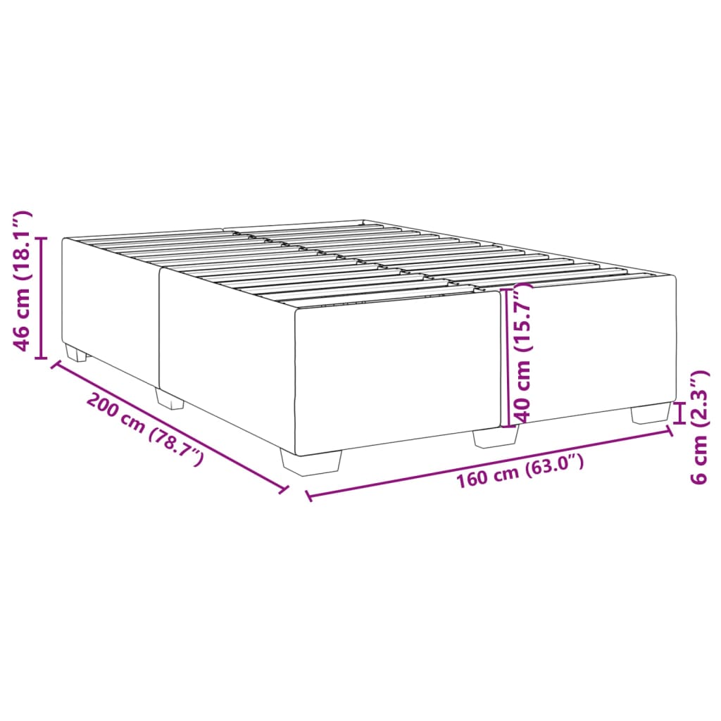 Okvir za krevet sivi 160x200 cm od umjetne kože