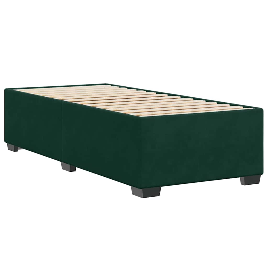 Okvir za krevet bez madraca tamnozeleni 90x190 cm baršunasti