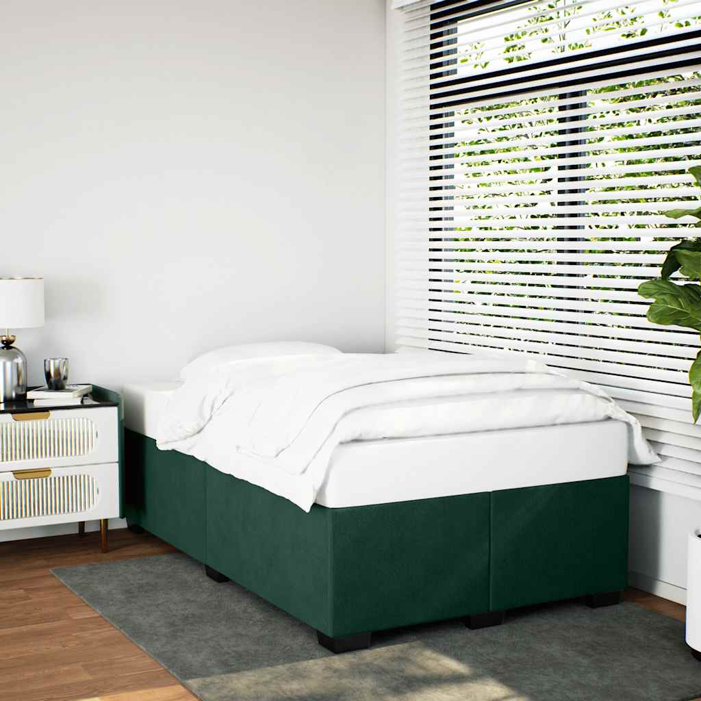 Okvir kreveta bez madraca tamnozeleni 120x190 cm baršunasti