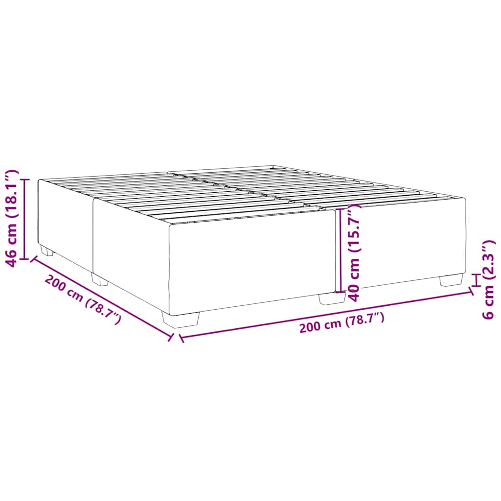 Okvir za krevet plavi 200x200 cm baršunasti