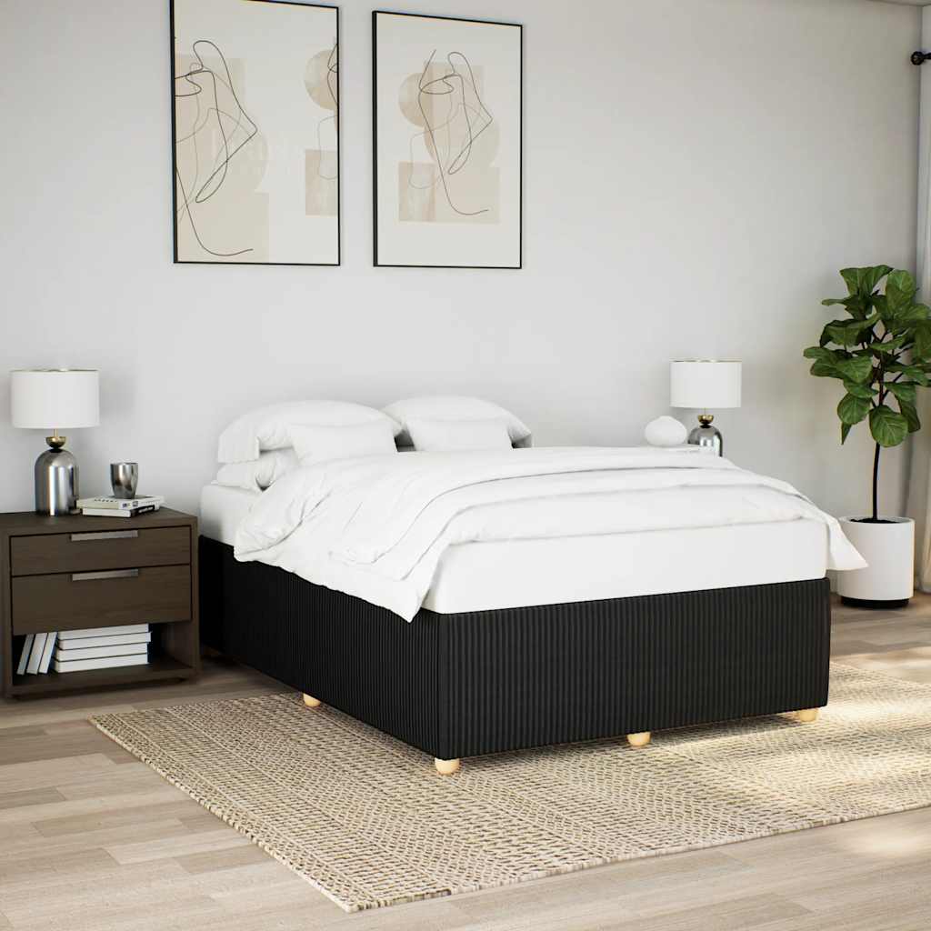 Okvir za krevet bez madraca crni 140x200 cm od tkanine