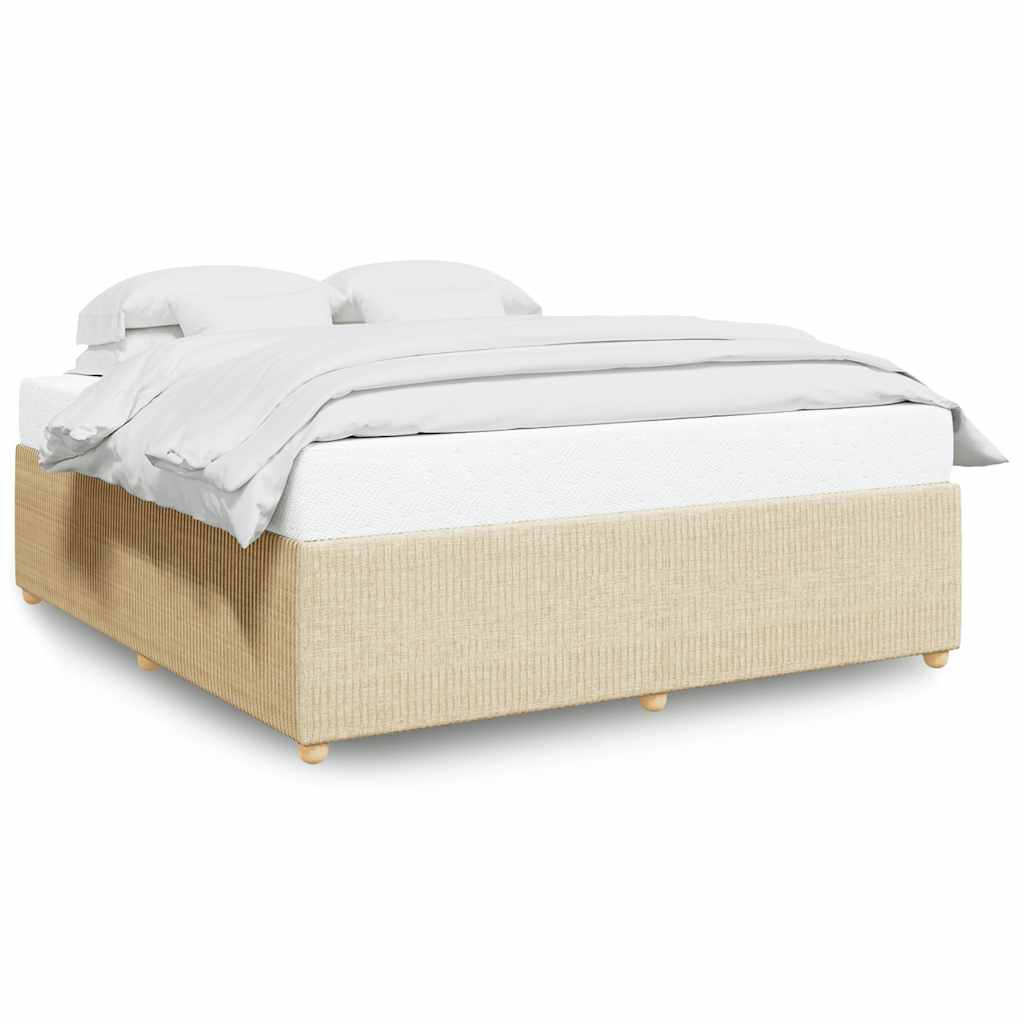 Okvir za krevet bez madraca krem 200x200 cm od tkanine
