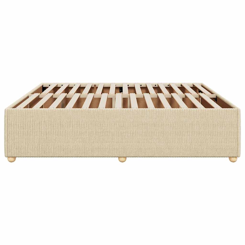 Okvir za krevet bez madraca krem 200x200 cm od tkanine