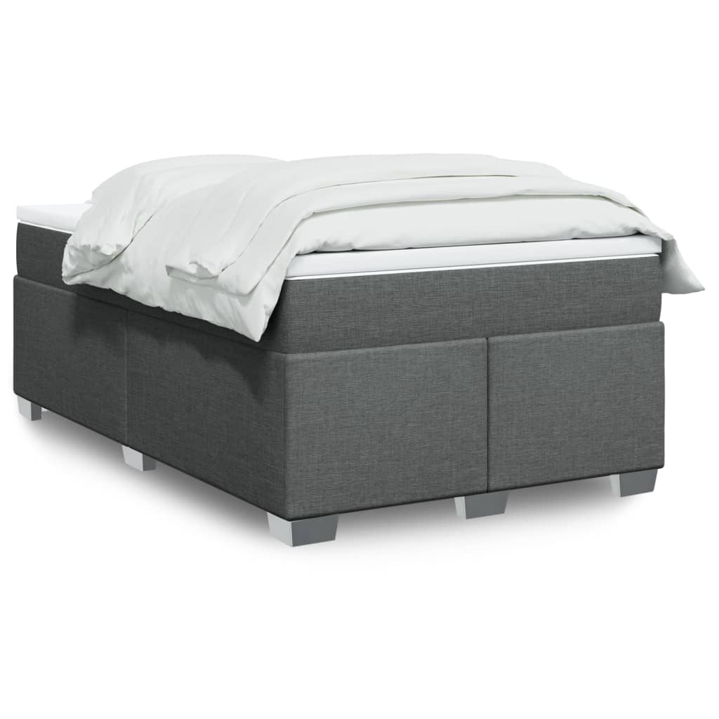 Krevet box spring s madracem tamnosivi 120 x 190 cm tkanina