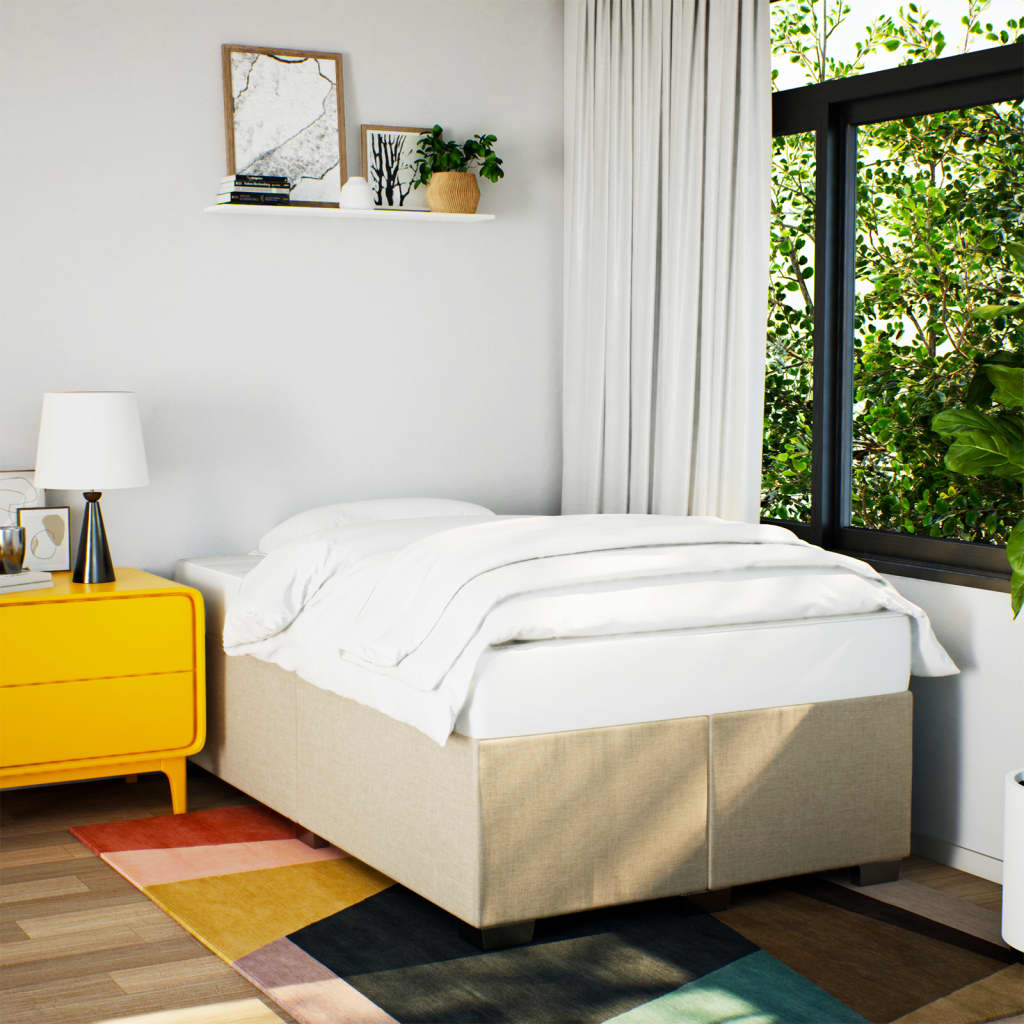 Krevet box spring s madracem krem 120 x 190 cm od tkanine