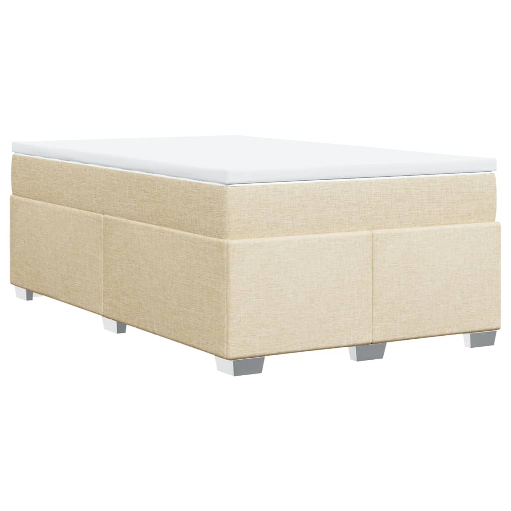 Krevet s oprugama i madracem krem 120 x 200 cm od tkanine