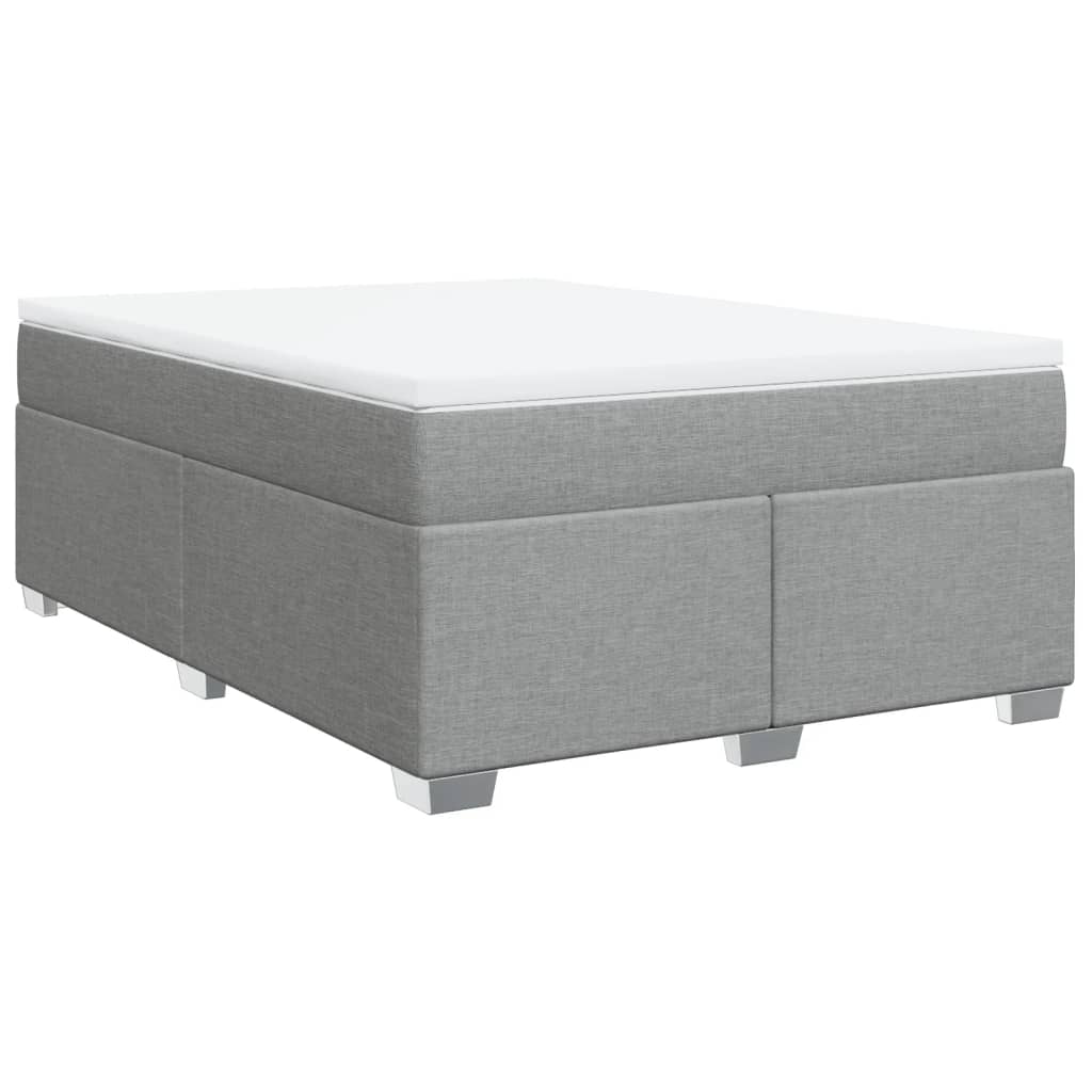 Krevet box spring s madracem svjetlosivi 140x200 cm od tkanine