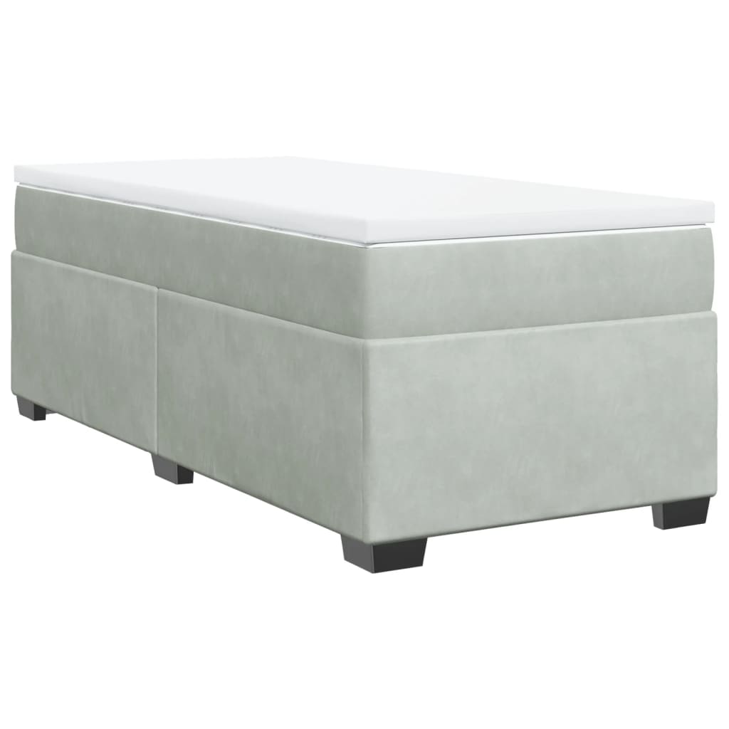 Box spring krevet s madracem svjetlosivi 80 x 200 cm baršunasti