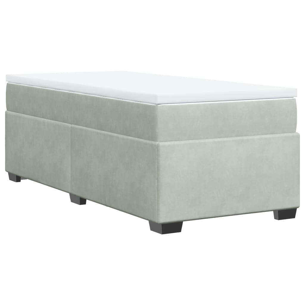 Box spring krevet s madracem svjetlosivi 80 x 200 cm baršunasti