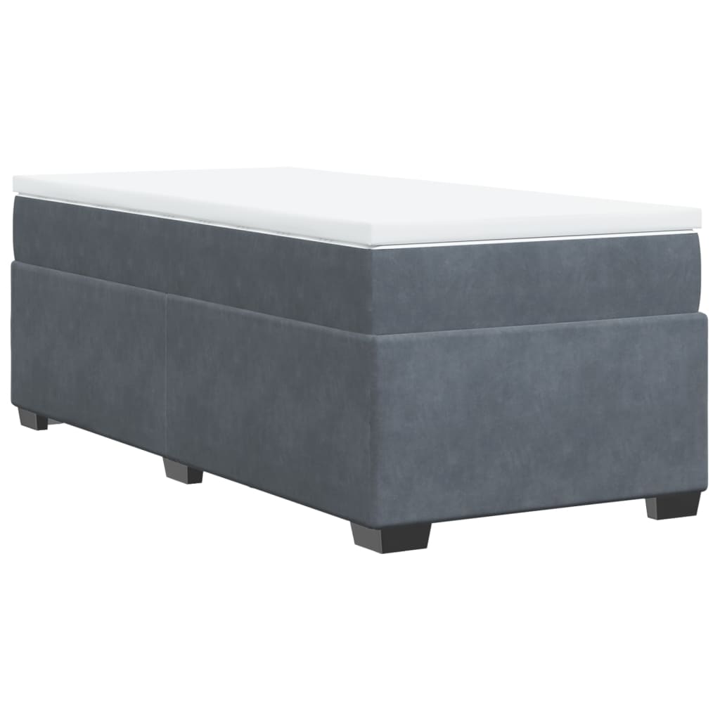 Box spring krevet s madracem tamnosivi 80 x 200 cm baršunasti