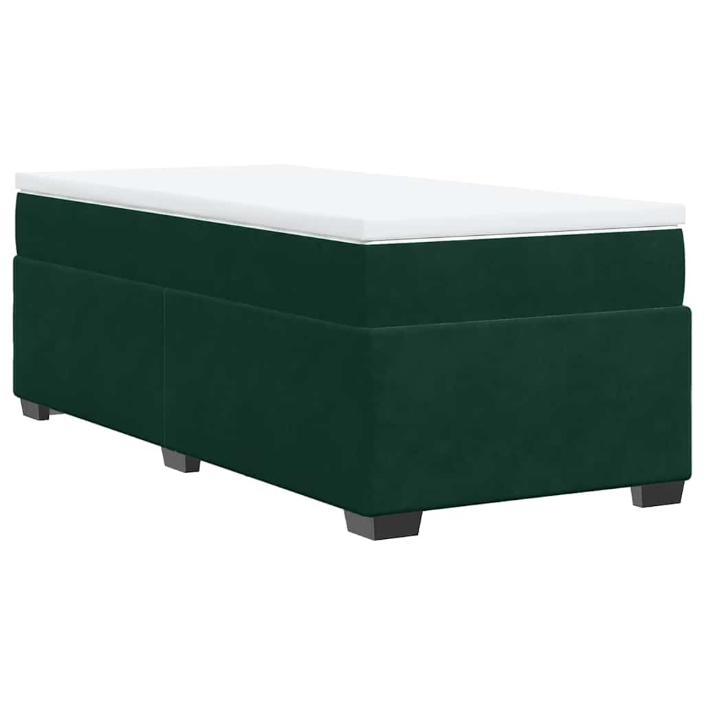 Box spring krevet s madracem tamnozeleni 80 x 200 cm baršunasti