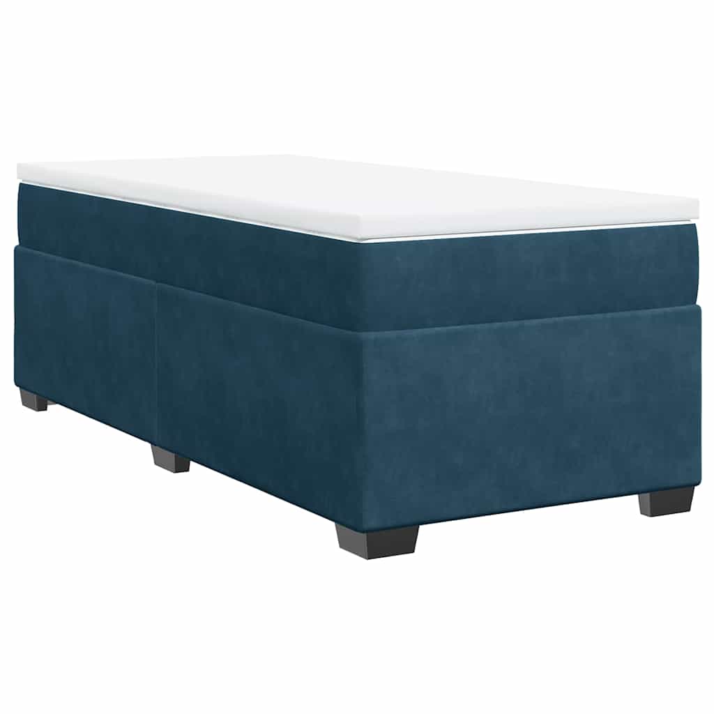 Box spring krevet s madracem tamnoplavi 80 x 200 cm baršunasti