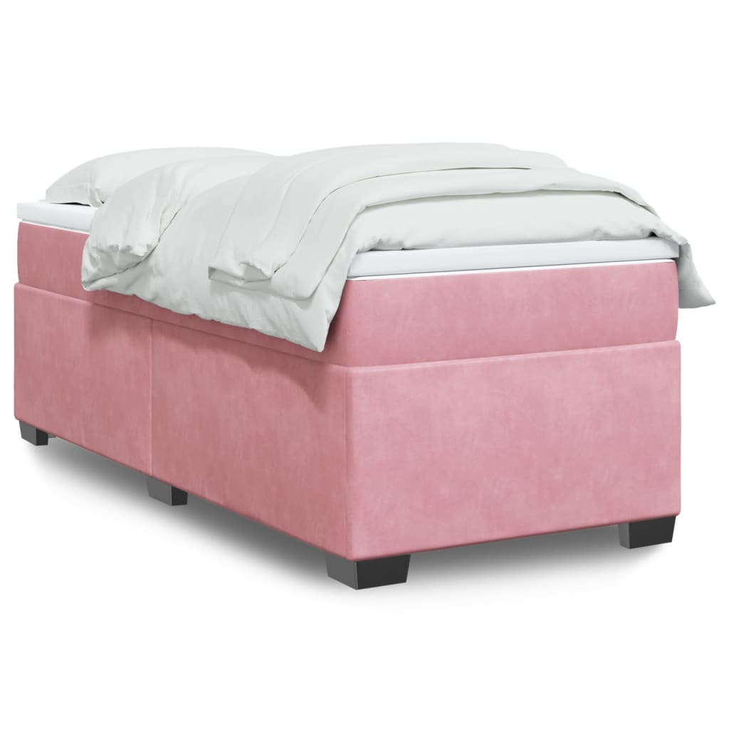 Box spring krevet s madracem ružičasti 80 x 200 cm baršunasti