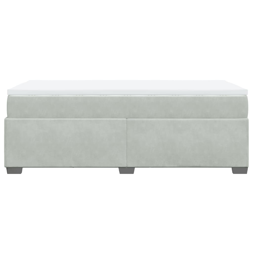 Box spring krevet s madracem svjetlosivi 90x190 cm baršunasti