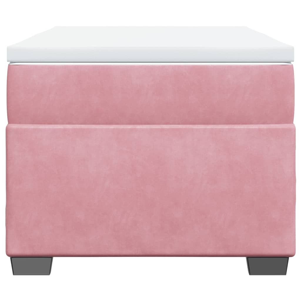 Box spring krevet s madracem ružičasti 90x190 cm baršunasti