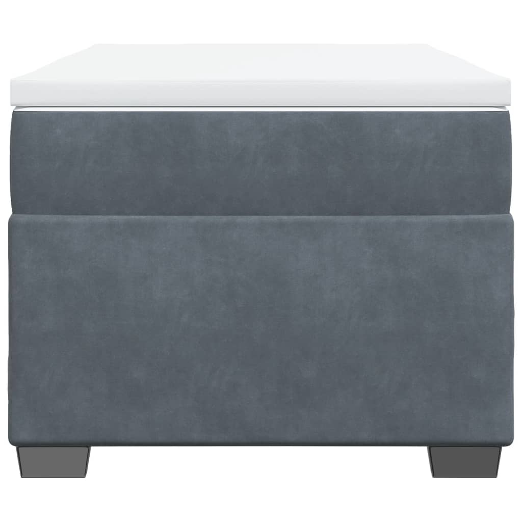 Box spring krevet s madracem tamnosivi 90x200 cm baršunasti