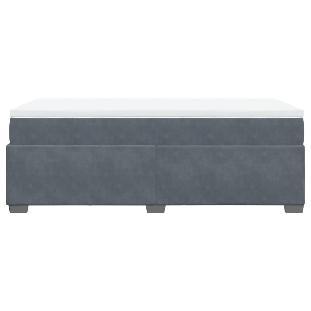 Box spring krevet s madracem tamnosivi 90x200 cm baršunasti
