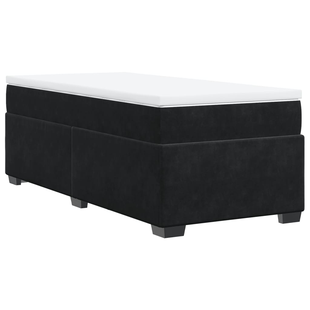 Box spring krevet s madracem crni 100x200 cm baršunasti