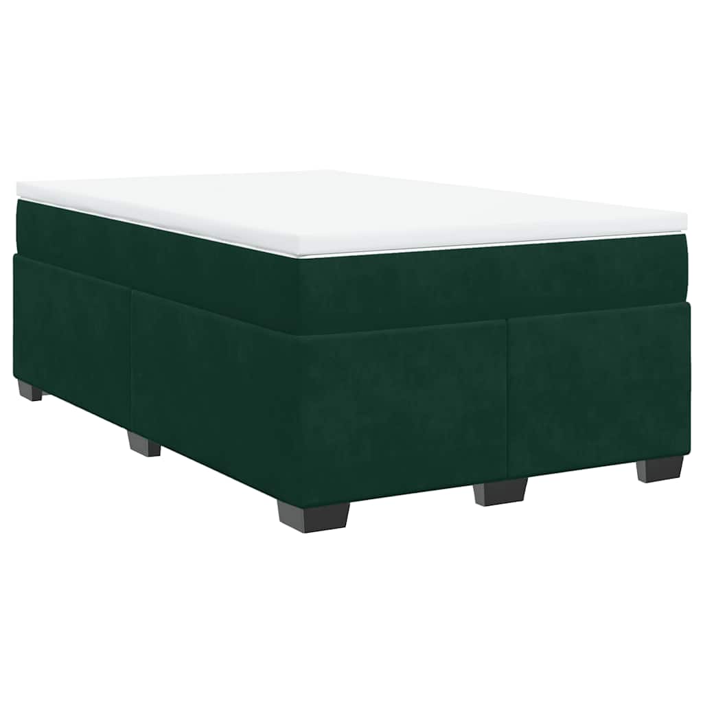 Krevet box spring s madracem tamnozeleni 120x190 cm baršunasti