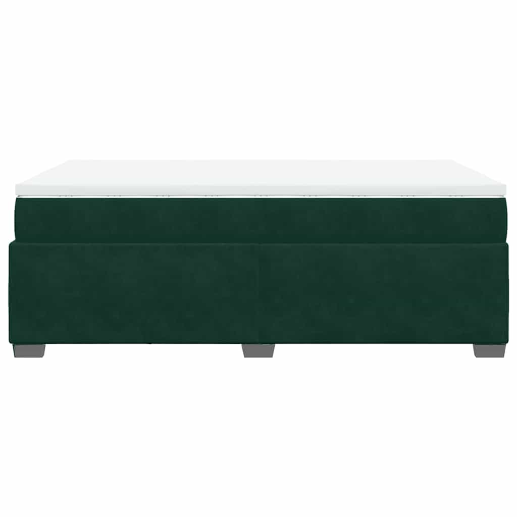 Krevet box spring s madracem tamnozeleni 120x190 cm baršunasti