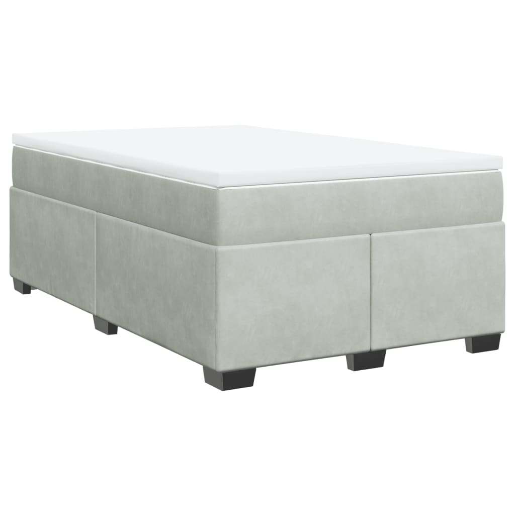 Box spring krevet s madracem svjetlosivi 120x200 cm baršunasti