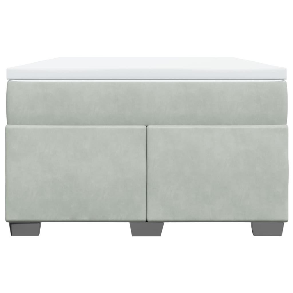 Box spring krevet s madracem svjetlosivi 120x200 cm baršunasti
