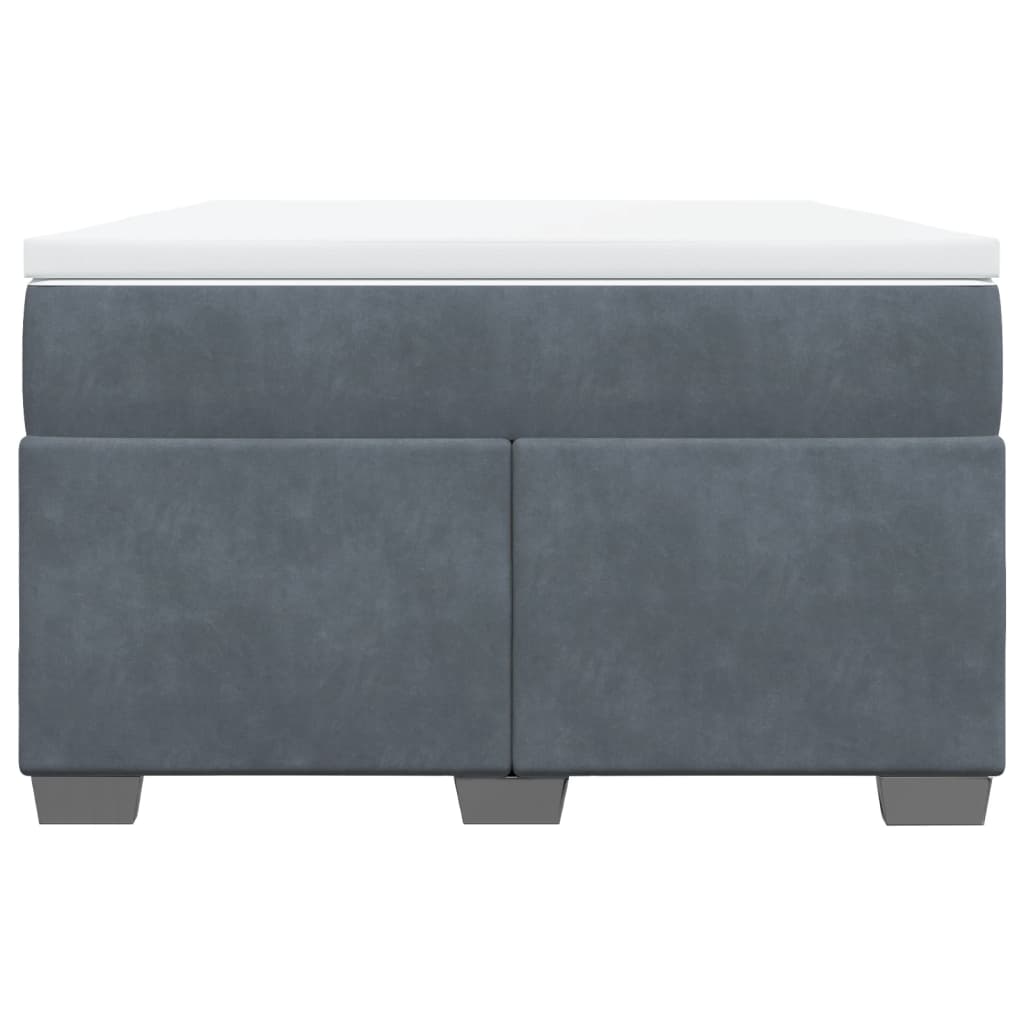 Box spring krevet s madracem tamnosivi 120 x 200 cm baršunasti