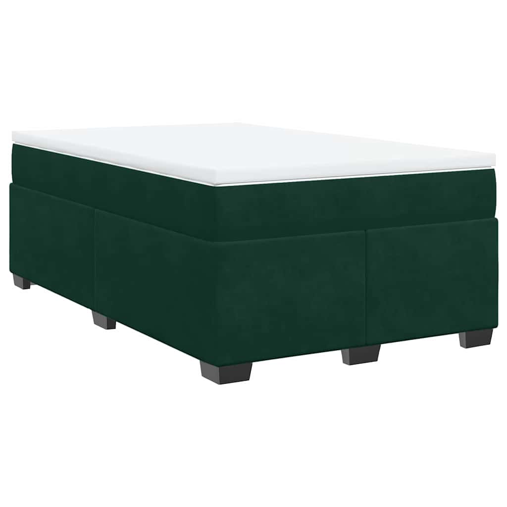 Box spring krevet s madracem tamnozeleni 120x200 cm baršunasti