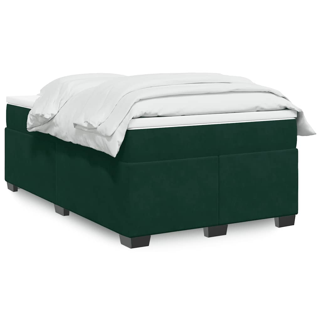 Box spring krevet s madracem tamnozeleni 120x200 cm baršunasti